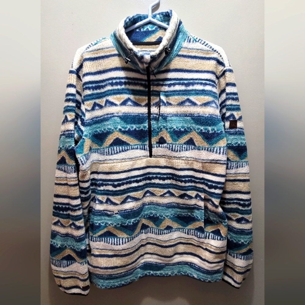 Billabong A/Div Boundary Half-Zip Mock Neck Pullover Fleece Jacket XXL Aztec